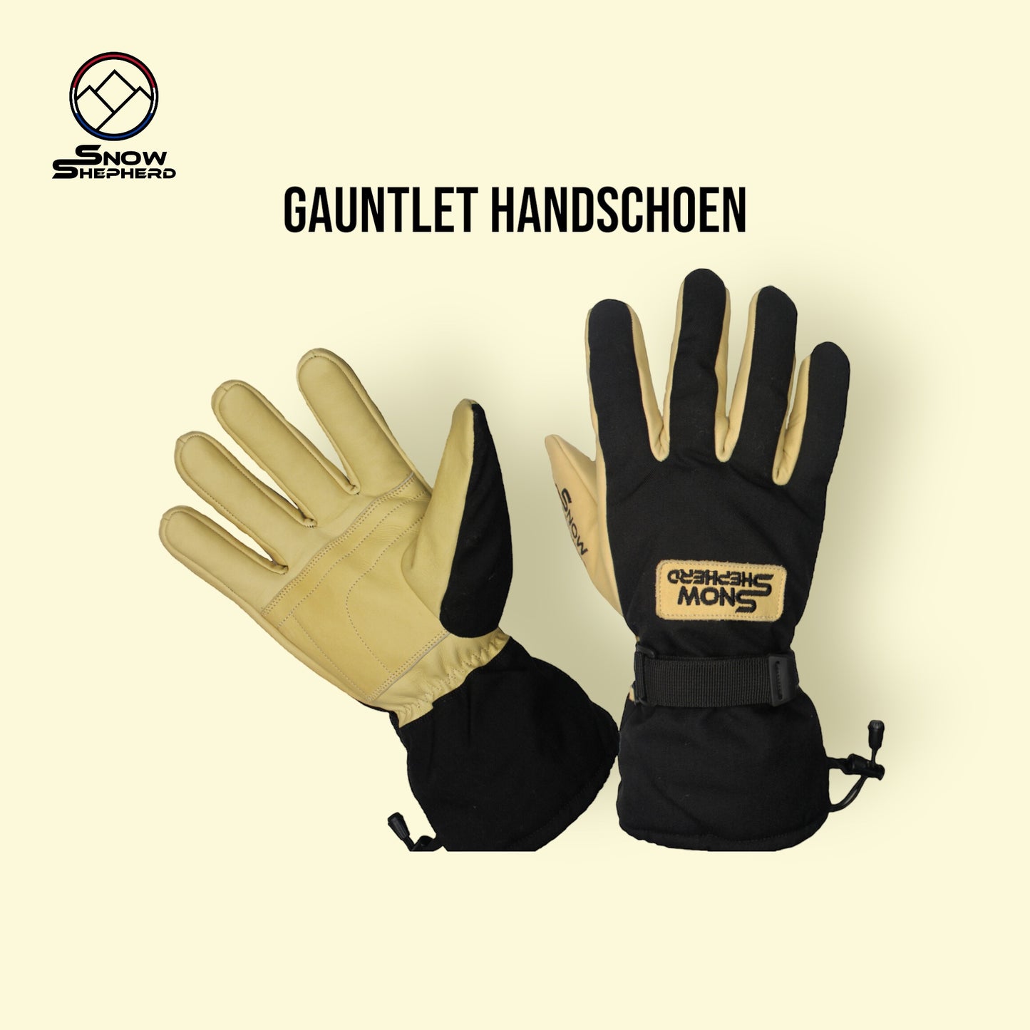 Gauntlet Gloves Tan/Black