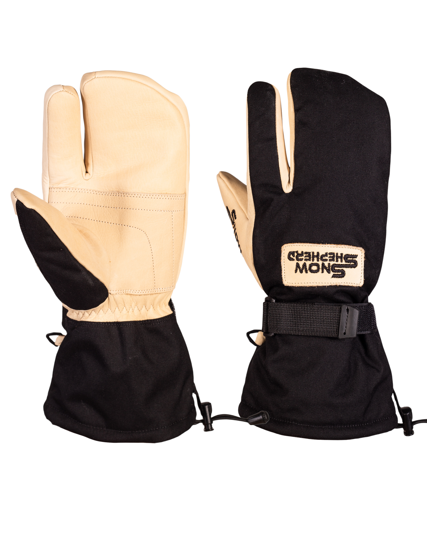 3-Finger Handschoenen Tan/Zwart