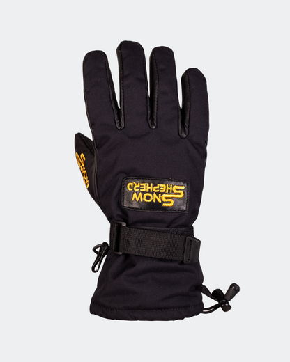 Warme Skihandschuhe aus Leder in Schwarz – SnowShepherdNL